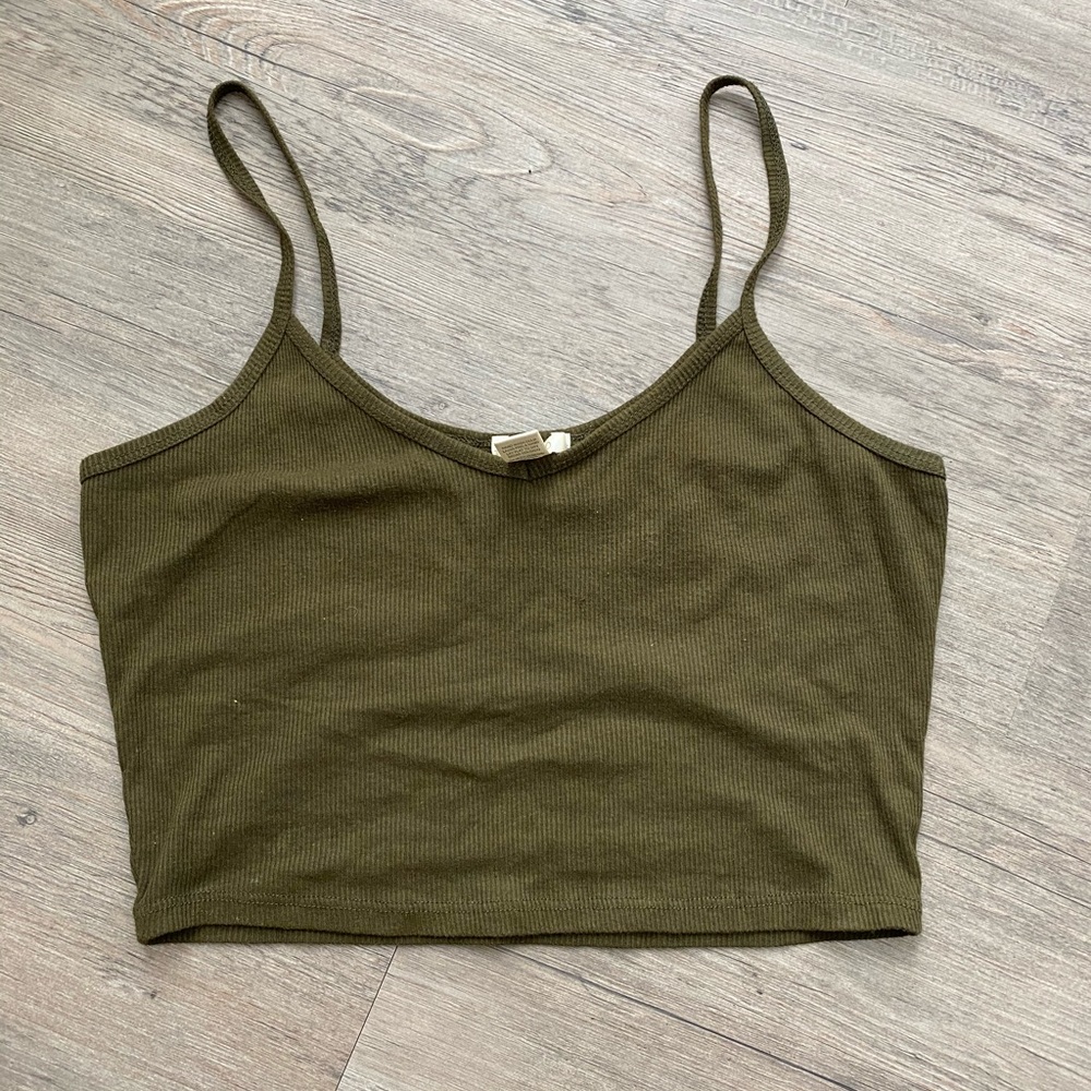 Olive Green Crop Top
